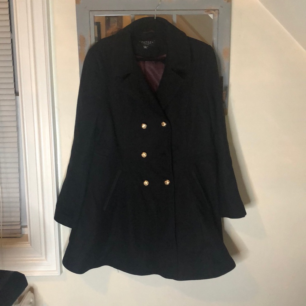 Laundry Skirted Peacoat (black)